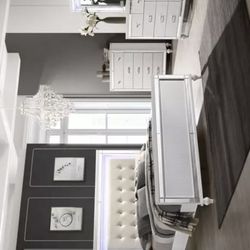  Valentine Wood King Bedroom Set in White With Mattress And Foundation 