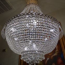 4 Ft Italian Crystal Chandelier 