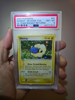 2004 Pokemon Ex Team Rocket Returns #67 Mareep Reverse Holo Foil PSA 8