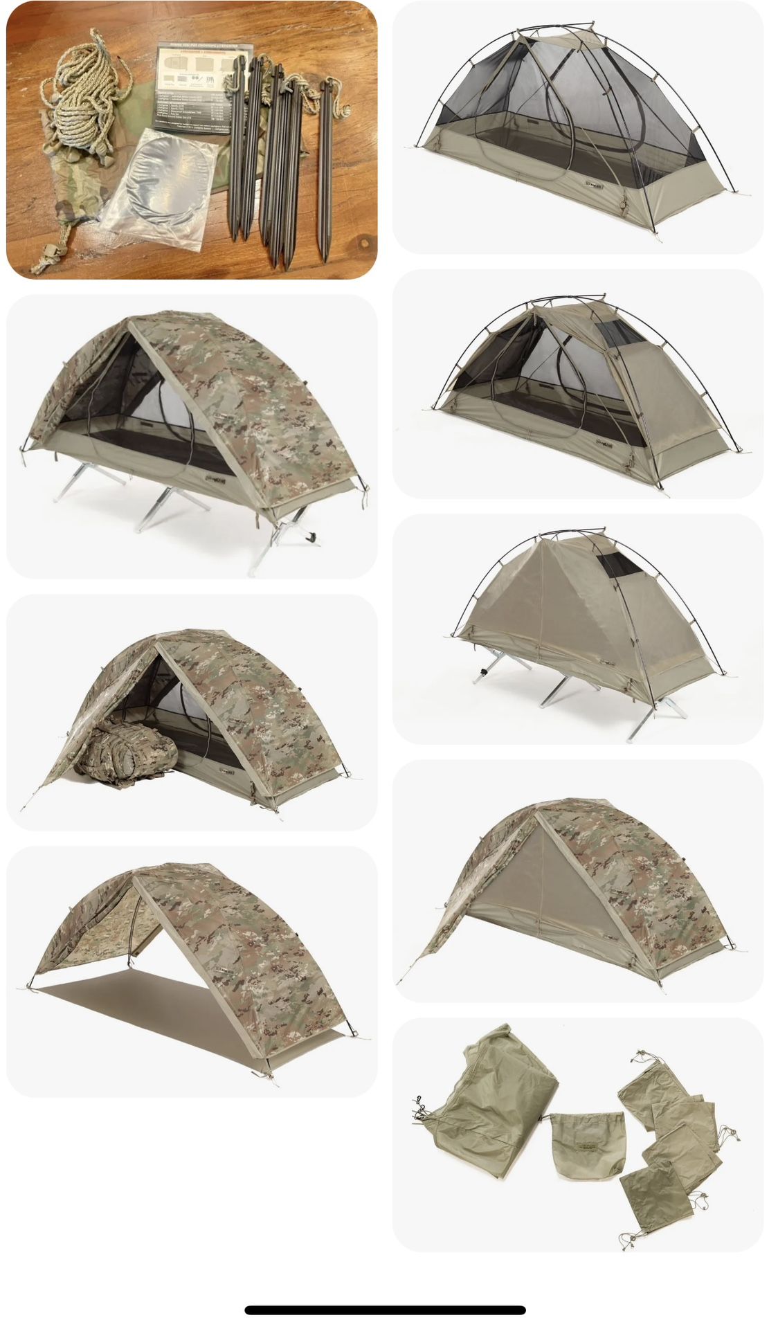 LiteFighter 1 Tent + Cold Weather Kit + Ground Sheet excellent