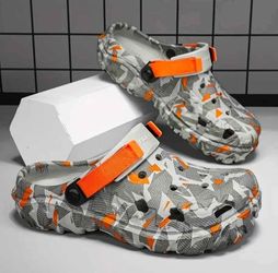Men's Gray/Orange US size 11.5-12 Clog Shoes
