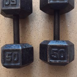 2 - 50 Pound  Dumbbell Weights