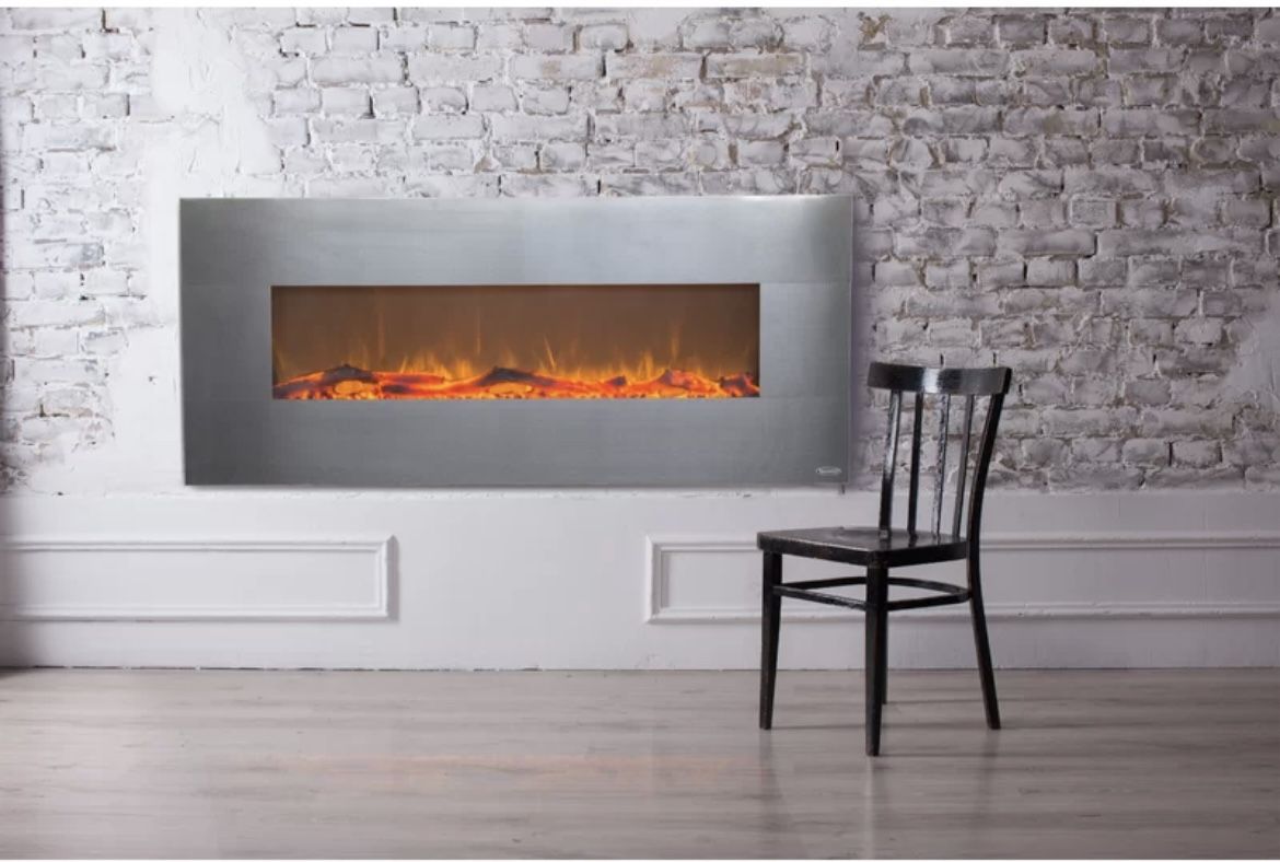 Zipcode Design - Lauderhill 50.375'' W Surface Wall Mounted Electric Fireplace