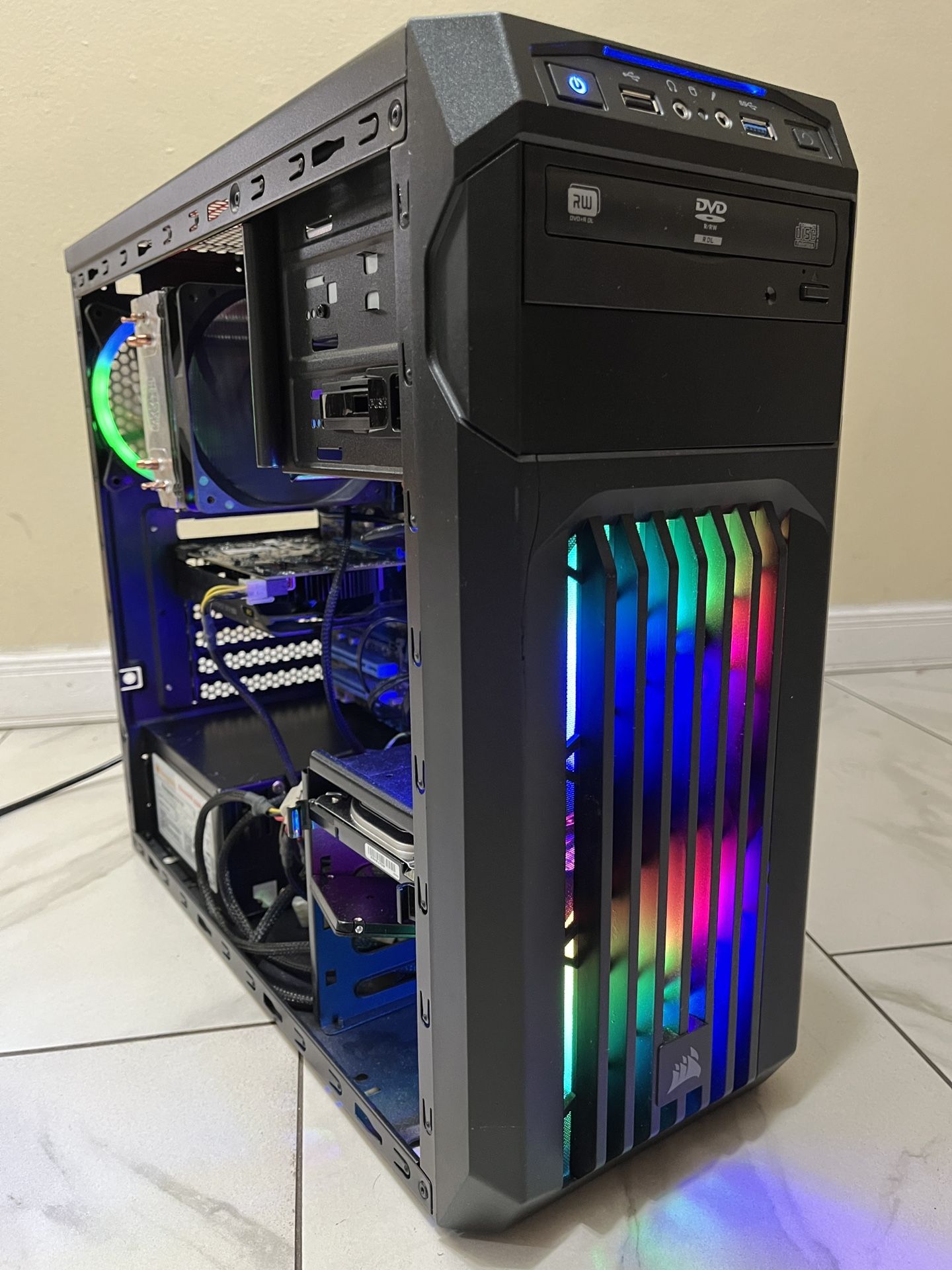 🖥️🔥 Super Budget Gaming PC – GTX 950, Intel Core i5, 12GB RAM, 128GB SSD+1TB HDD, (Case Defects)