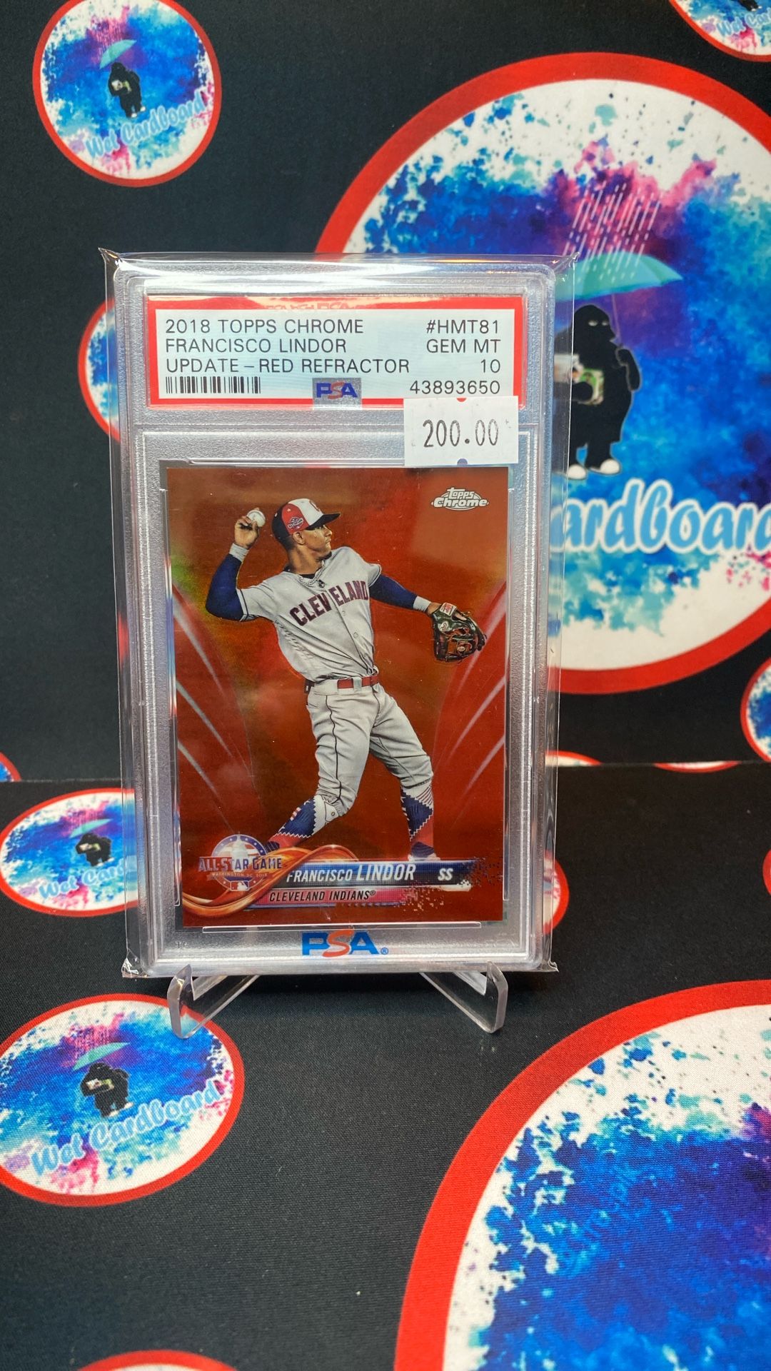 2018 Topps Chrome Update Francisco Lindor Red Refractor/25 PSA 10