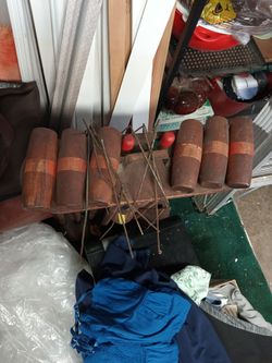 Vintage brown croquet set