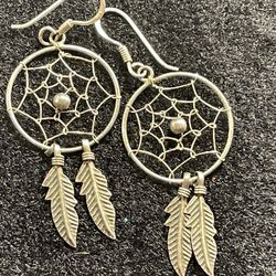 Sterling Silver Dream Catcher Earrings 
