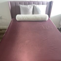 Full Size Pink Velvet Bed Frame