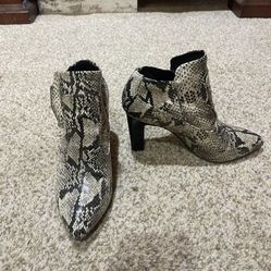 Snakeskin Bootie Heels Size 10