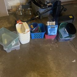 Various Storage Containers And Baskets 