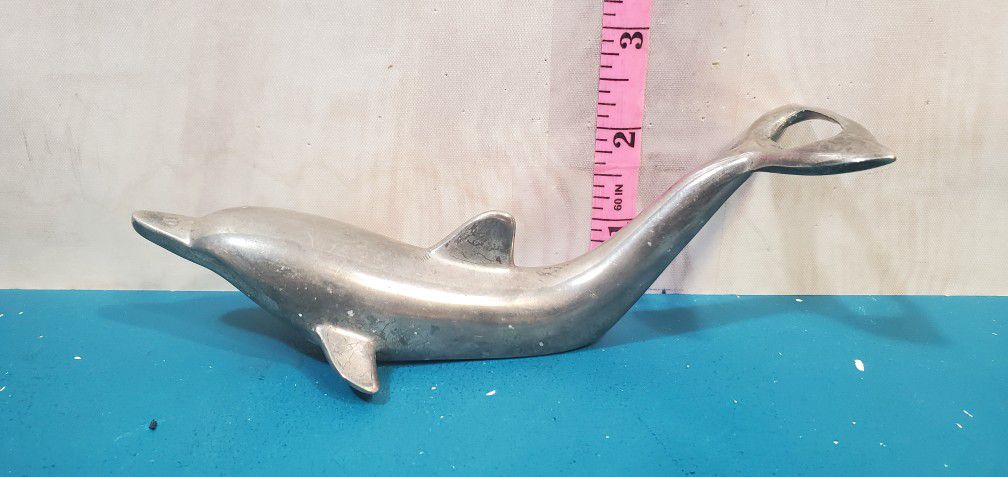 @CHV. VINTAGE Bottle Opener  In Shape Of A Dolphin Metal 