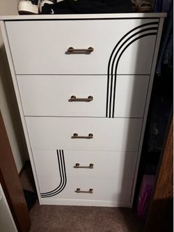 Particle Board White Dresser