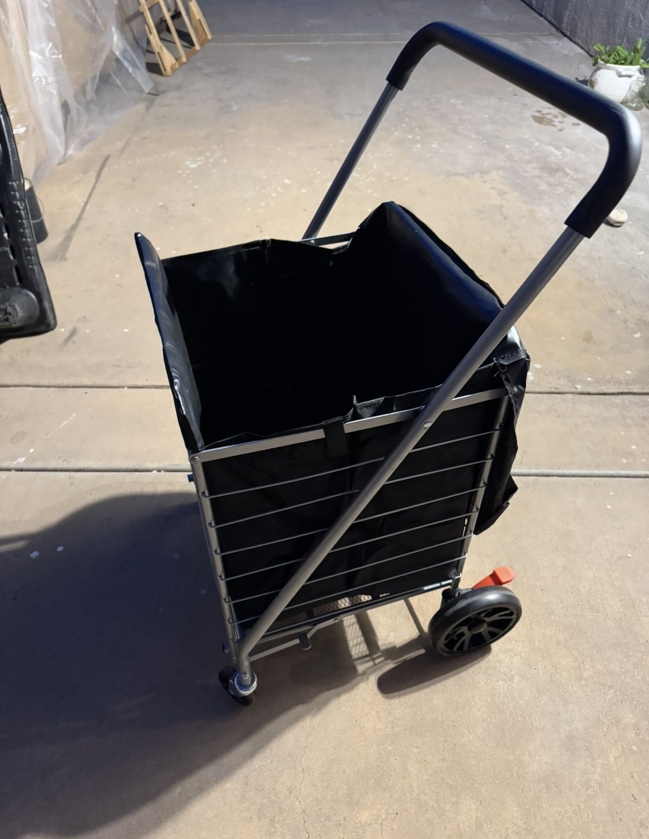 200 lbs Folding Shopping Cart Utility Trolley Laundry Grocery Basket Cart