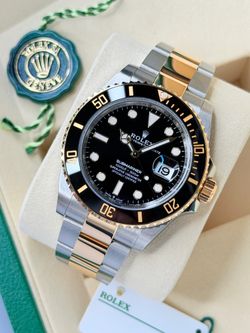 Rolex Submariner Two Tone Black Gold & Stainless Steel