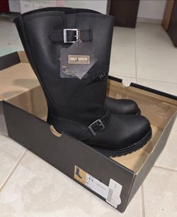 Harley-Davidson Black Leather Motorcycle Boots