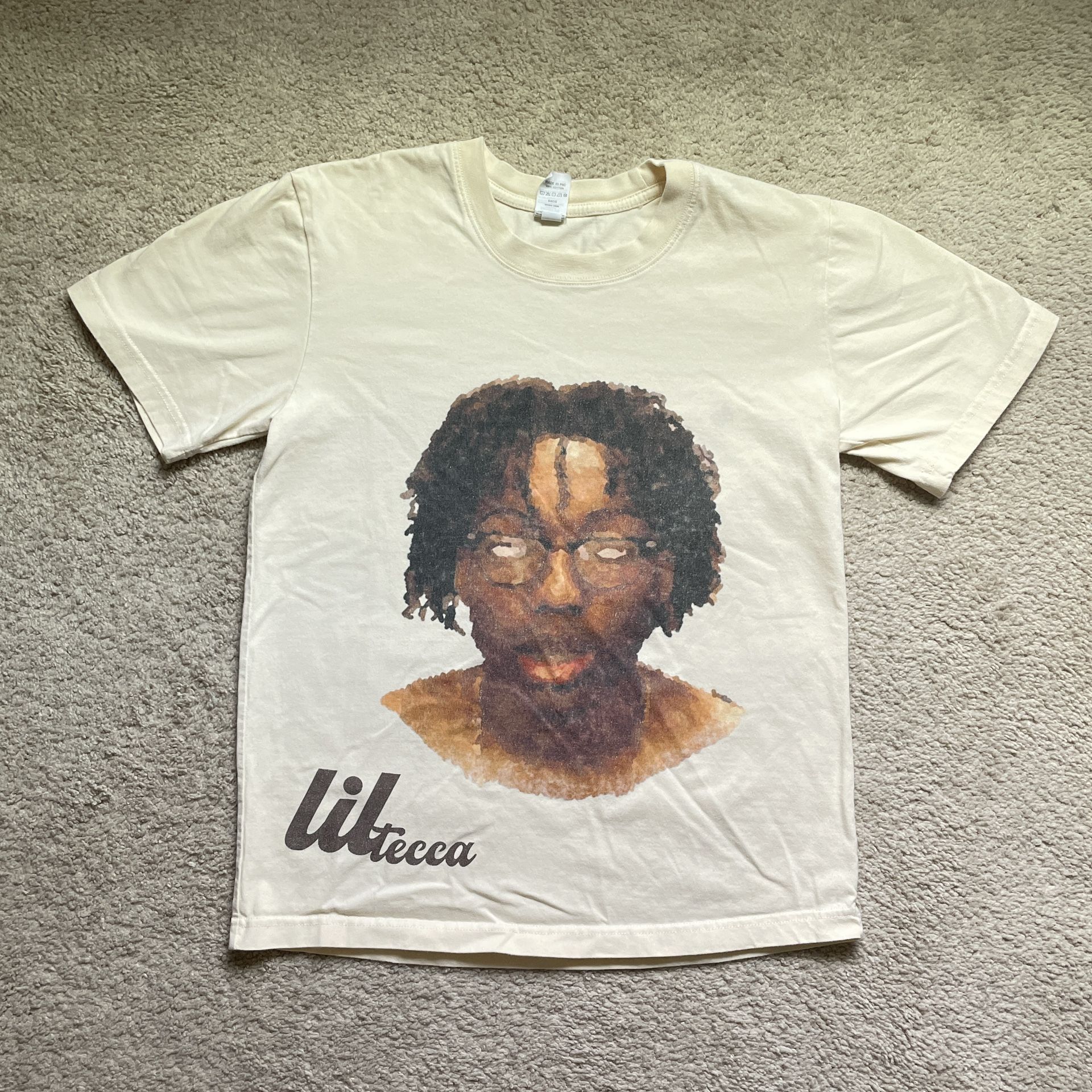 creme love2hard shirt with lil tecca graphic