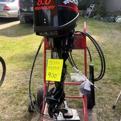 8hp Mercury with Throttle And Stearing Cables