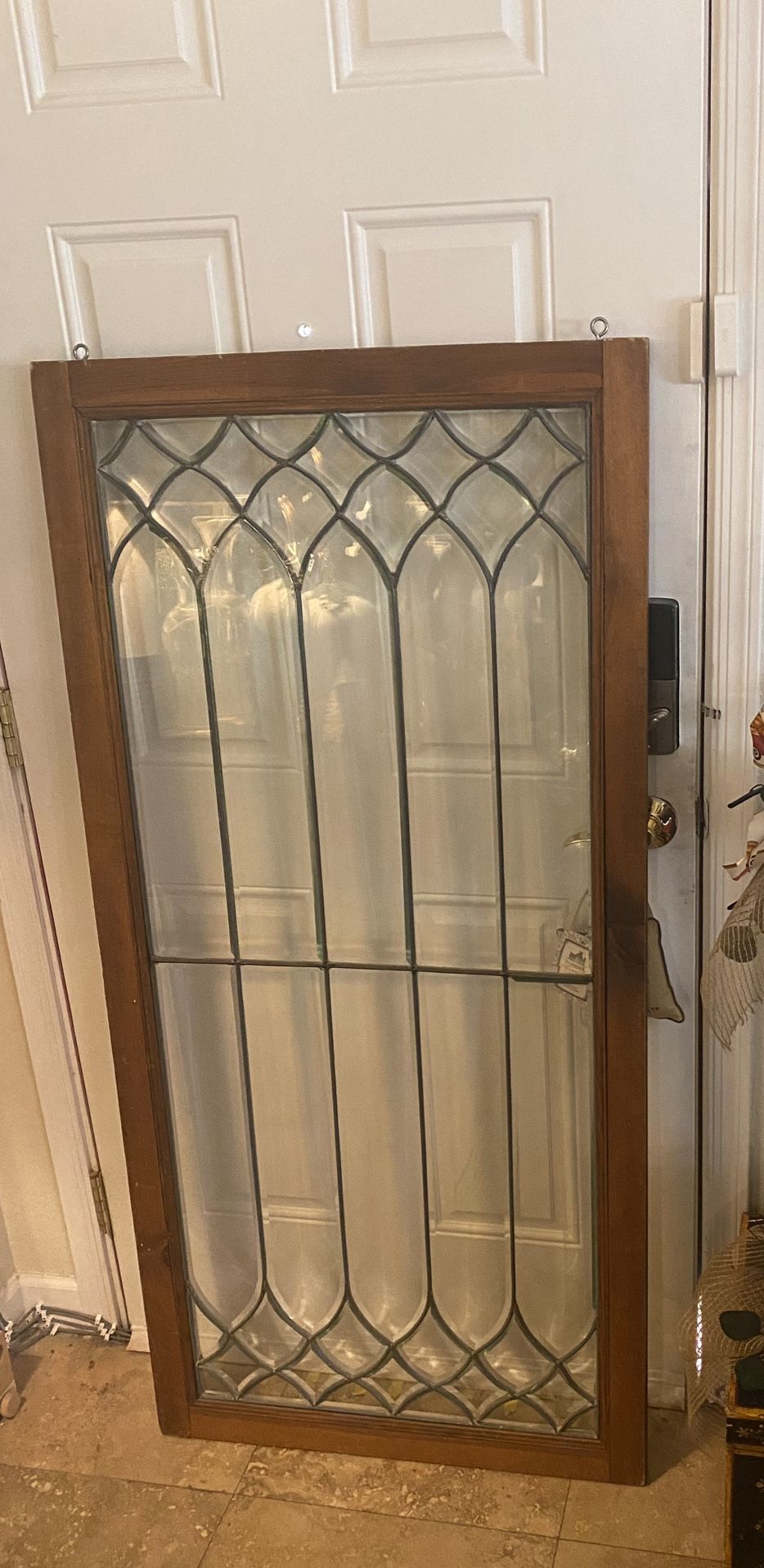 Large Antique Leaded Glass Window