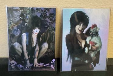 1997 Queen B Elvira Mistress of Omnichrome Promo Cards 1+2
