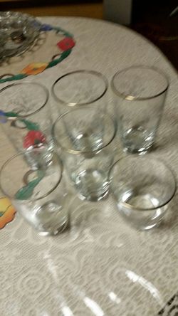 six glasses gold plated