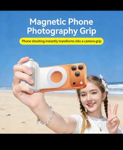 Magnetic Phone Camera Grip - Strong Hold, 360° Rotate