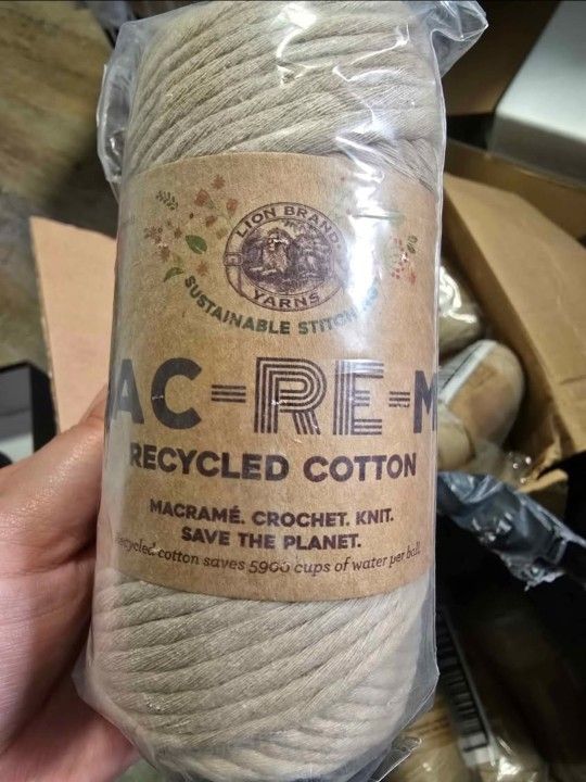 Lion Brand Mac-re-me Yarn in Mineral - 35 skeins