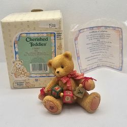 New Cherished Teddies Bear JOY Figurine blocks holiday CHRISTMAS season Signed
MIN CONDITION, STORED IN THE BOX, COMES WITH ORIGINAL PACKAGING
JOY
B