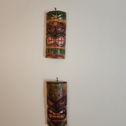 Wooden Tiki Mask Wall Art