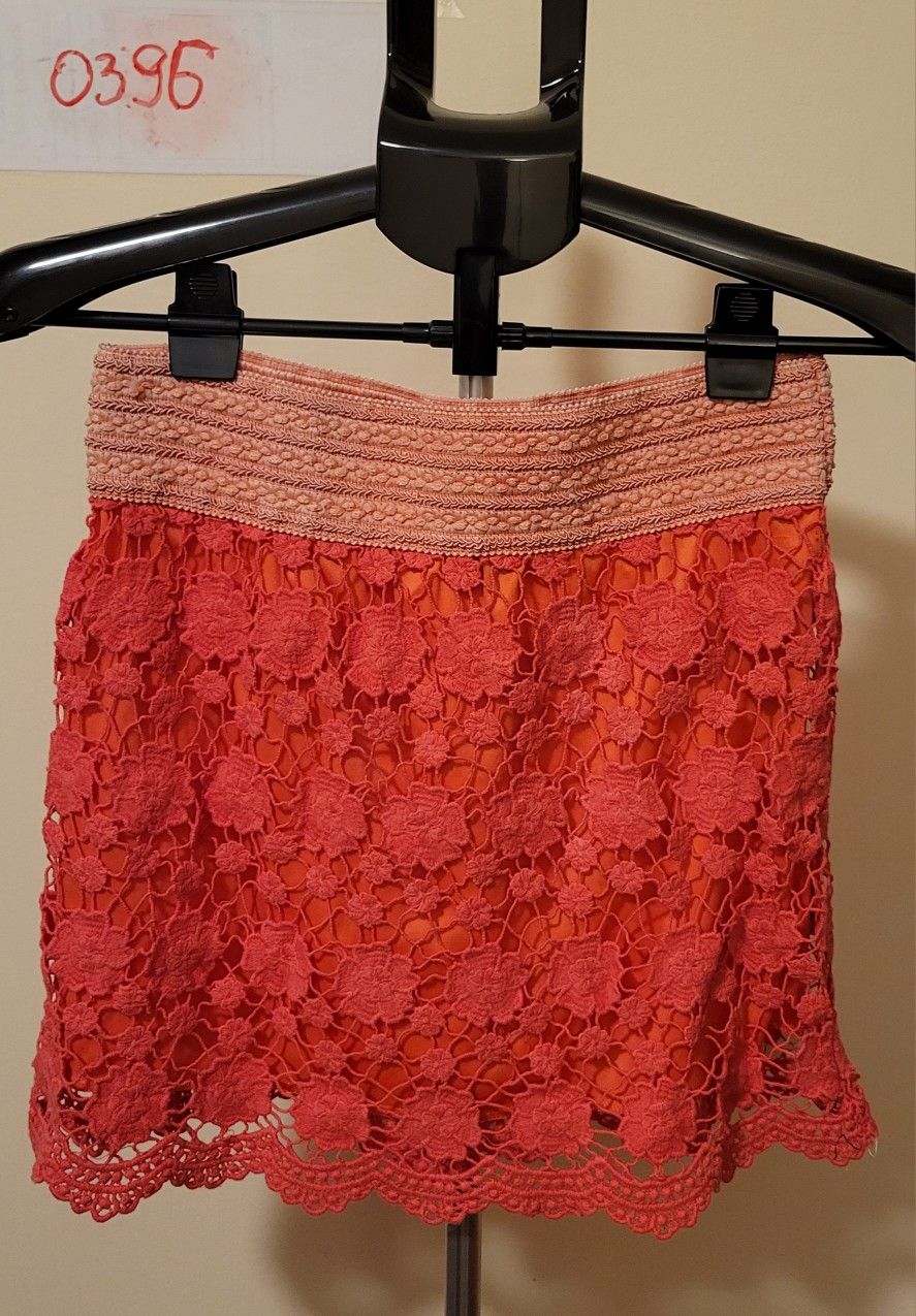 Love Letter Red Lace Skirt - Size M/L (0396)