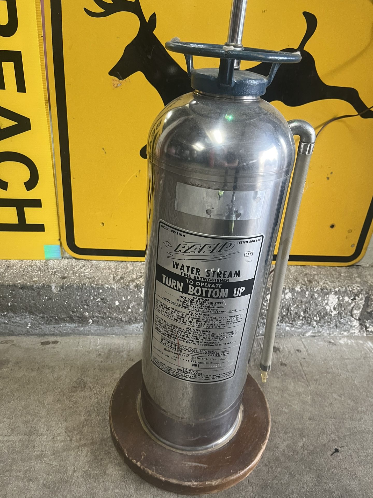 1964 Chrome fire extinguisher Lamp.