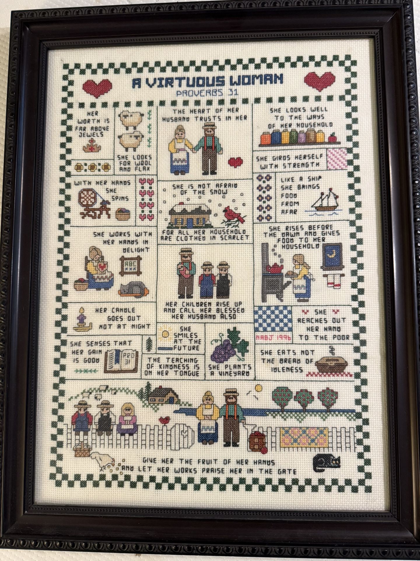 “A Virtuous Woman” Proverbs 31. Cross Stitch
