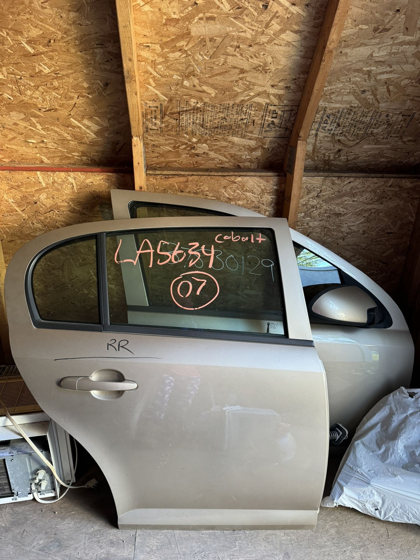 2010 Chevy Cobalt Lt Passenger Side Doors Gold