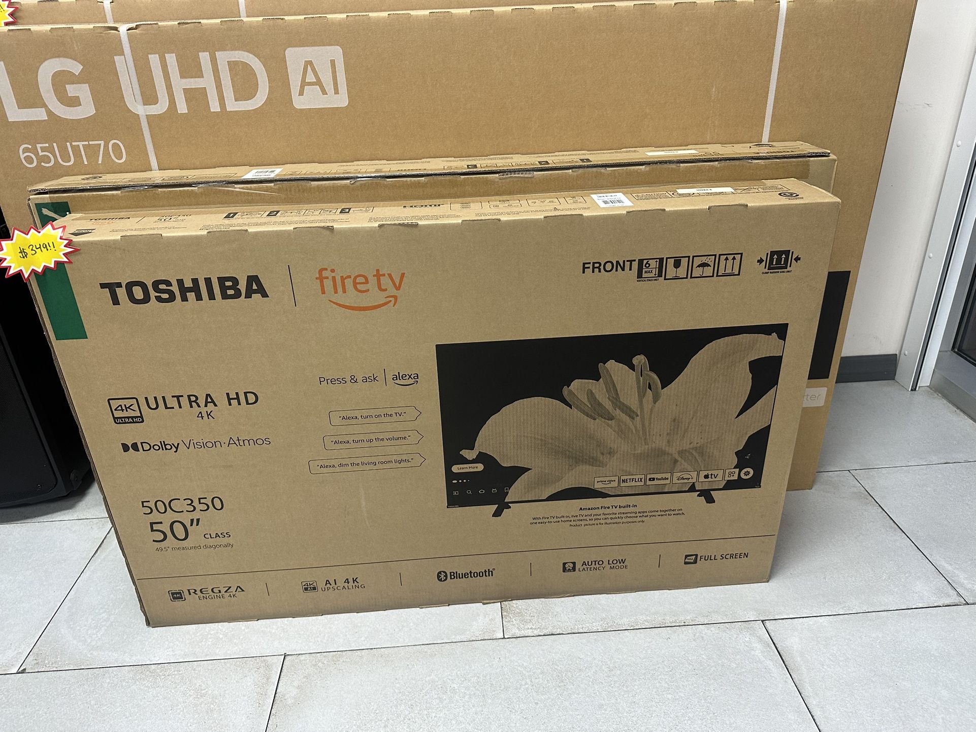 Toshiba 50” 4K Fire TV! Finance For $50 Down Payment!!