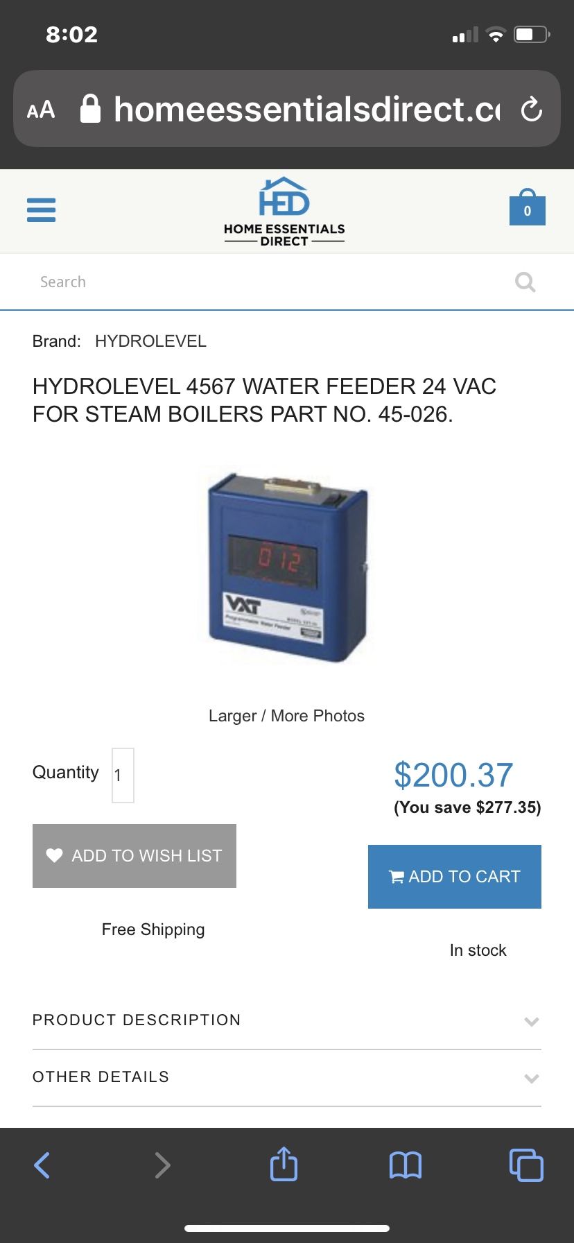 Vxt water feeder 120 Volts