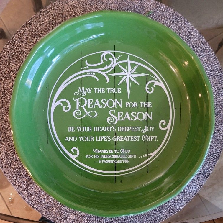 Ceramic Pie Plate. Oven Safe. Machine Washable. New.