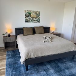 King Size Nectar Premier Hybrid Mattress and frame