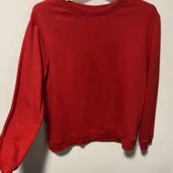 Red Pullover Crewneck Sweatshirt 