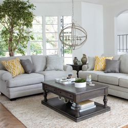 Living Spaces Sofa + Accent Chair 