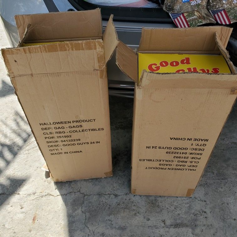 Good Guys Chucky Doll Childs Play Life Size 30 Inches 1:1 Spirit Halloween Lot Of 2 NEW.