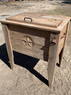 Custom Rustic Texas Star Wooden Cooler