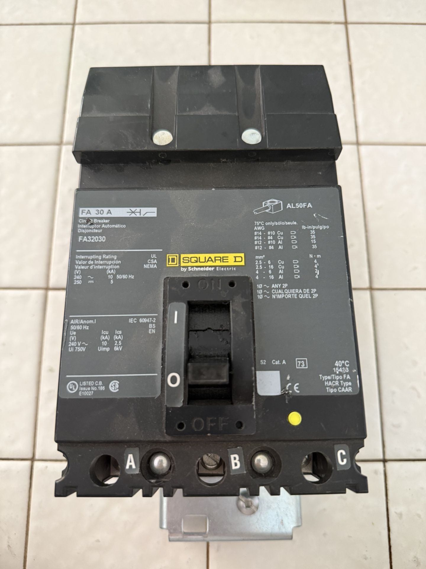 30 AMP - 3 Pole Breaker