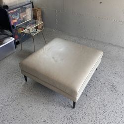 Andes Leather Ottoman from West Elm
