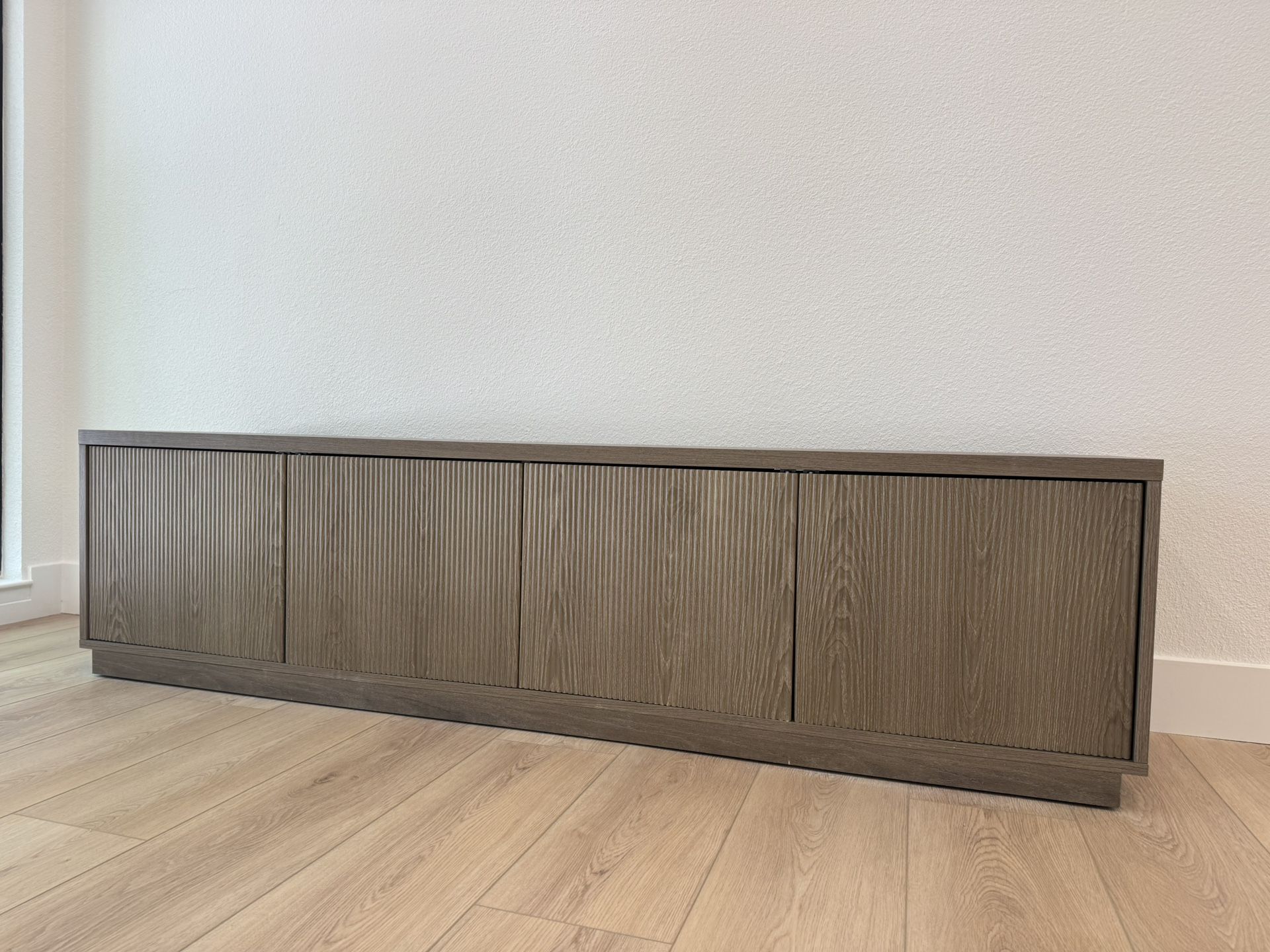 78.5 in. Antiqued Gray Oak TV Stand Fits TV's up to 85 in.