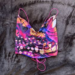 Pink Multicolor Halter Top