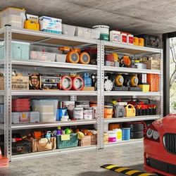 2500 Lbs Capacity 5 Tier Garage Shelving 72x40x20 