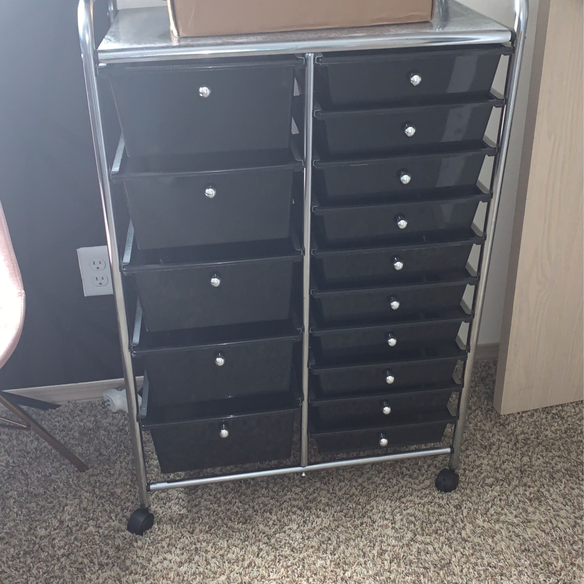 Large organizing rolling cart