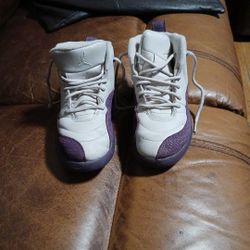 Desert Sand Air Jordan 12 Retro GS Pro Purple And White  Size 13C