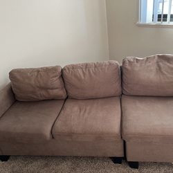 Brown Couch With Ottoman For Sale 