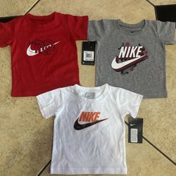3 Boys Nike Shirts Brand New $20 For All. Size 12 Months And Size 18 Months Bundle Available 