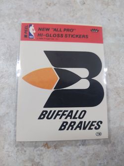 1976-77 Fleer Basketball NBA Team Stickers Buffalo Braves Red Header Excellent